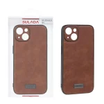 قاب اورجینال Sulada چرمی Apple iPhone 13 / iPhone 14 - قهوه ای (پک دار)