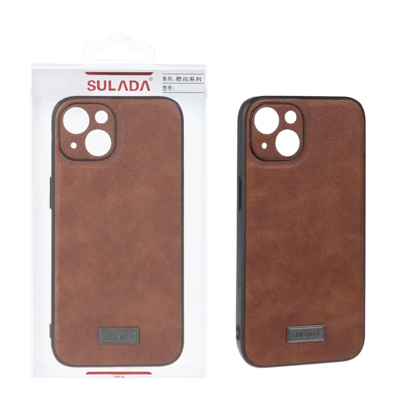 قاب اورجینال Sulada چرمی Apple iPhone 13 / iPhone 14 - قهوه ای (پک دار) - تصویر 2