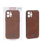 قاب اورجینال Sulada چرمی Apple iPhone 13 Pro Max - قهوه ای (پک دار)