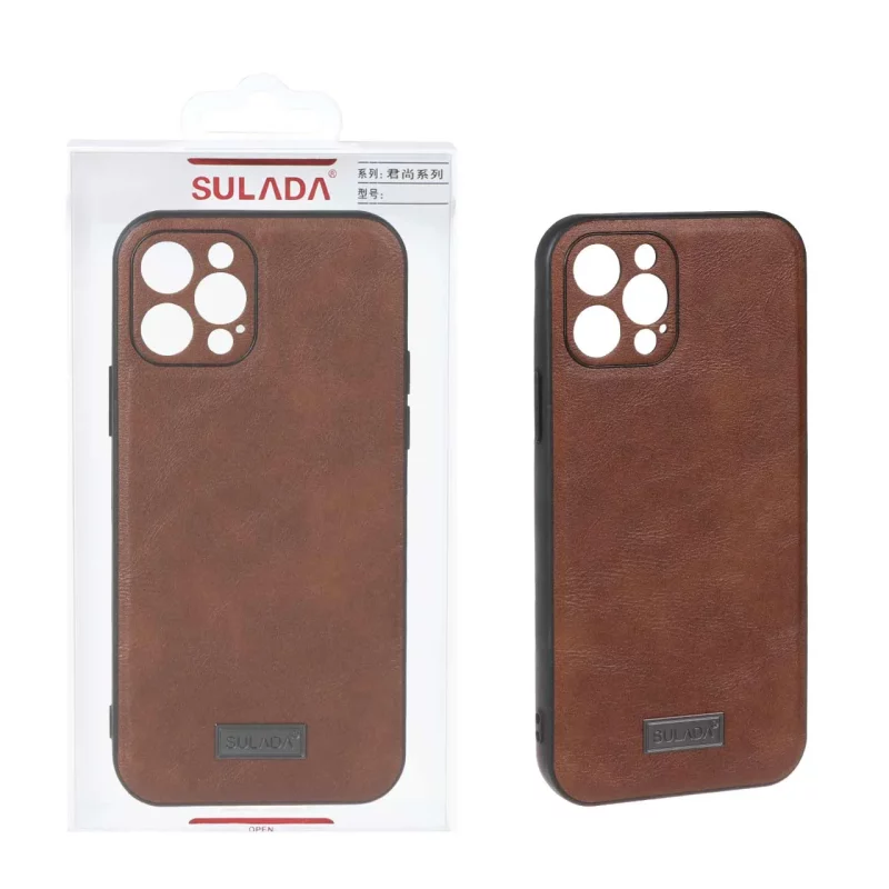 قاب اورجینال Sulada چرمی Apple iPhone 13 Pro Max - قهوه ای (پک دار) - تصویر 2