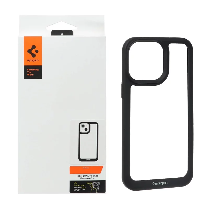 قاب اورجینال Spigen مدل Apple iPhone 14 Pro Max - شفاف مشکی - تصویر 2