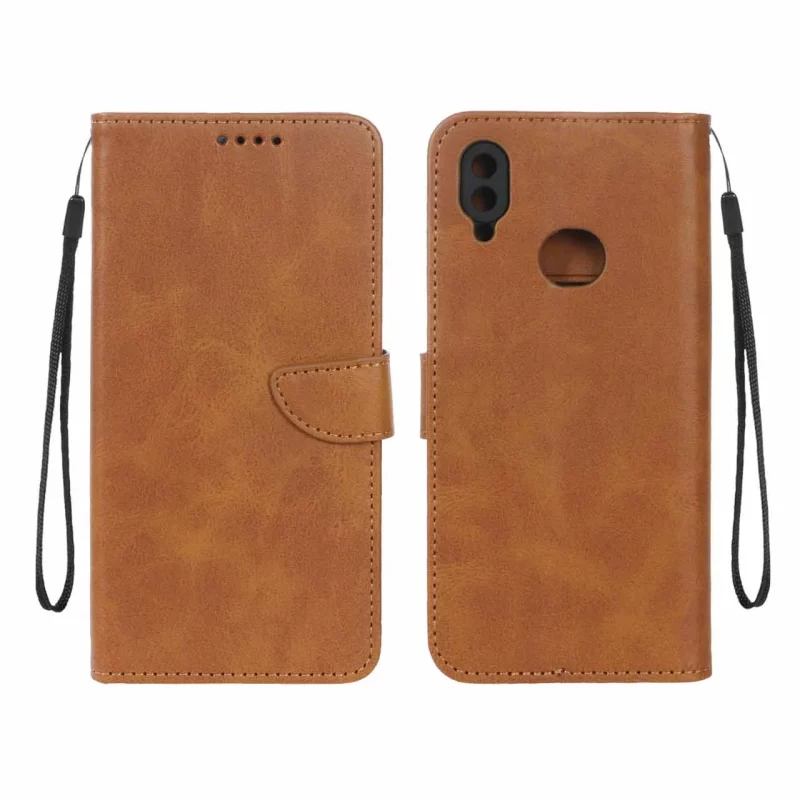 کیف چرمی موبایل مگنتی محافظ لنزدار Samsung Galaxy A10s - عسلی - تصویر 2