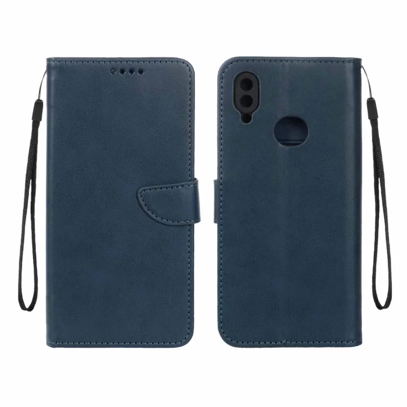 کیف چرمی موبایل مگنتی محافظ لنزدار Samsung Galaxy A10s - سرمه ای - تصویر 2