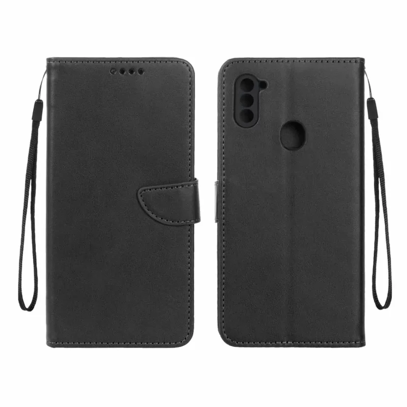 کیف چرمی موبایل مگنتی محافظ لنزدار Samsung Galaxy A11 / M11 - مشکی - تصویر 2