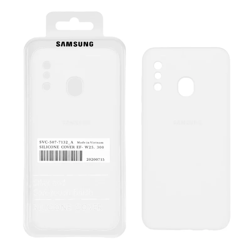 قاب سیلیکونی پاک کنی اورجینال درجه یک Samsung Galaxy A20 / A30 - سفید (پک دار) - تصویر 2