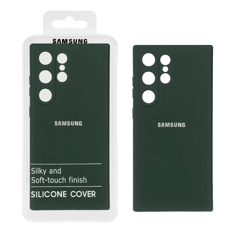 قاب نیو سیلیکون محافظ لنزدار RFF مدل Samsung Galaxy S24 Ultra - سبزتیره (پک دار) - تصویر 2