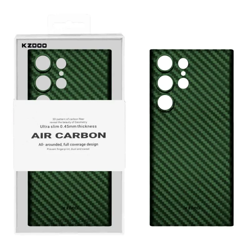 قاب محافظ لنزدار Original KDoo Air Carbon مدل Samsung Galaxy S23 Ultra - سبز (پک دار) - تصویر 2