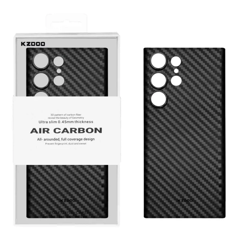 قاب محافظ لنزدار Original KDoo Air Carbon مدل Samsung Galaxy S23 Ultra - مشکی (پک دار) - تصویر 2