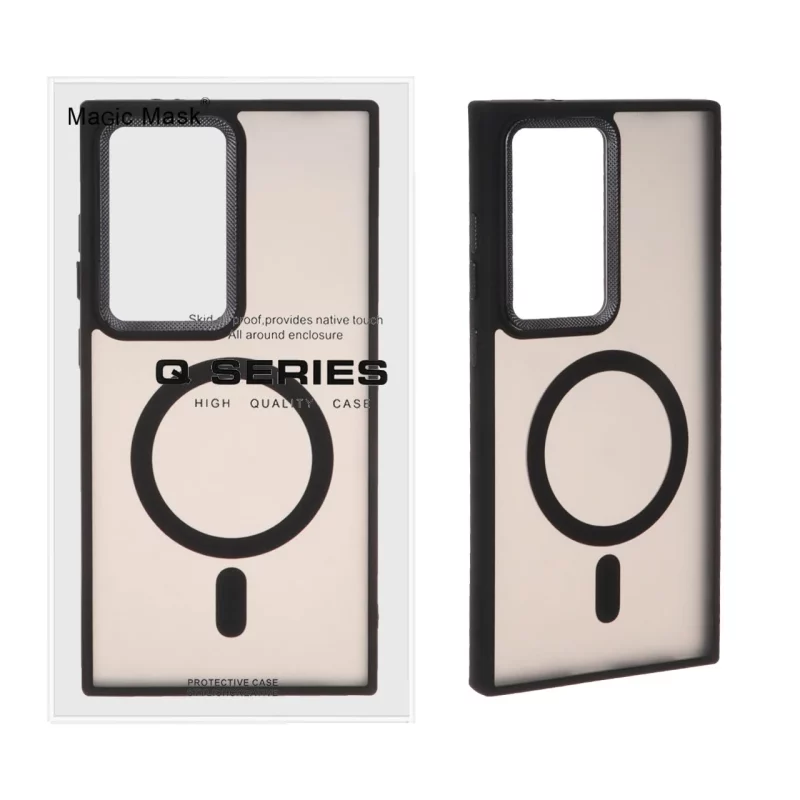 قاب اورجینال مات لنز کربن Magsafe مدل Samsung Galaxy S24 Ultra - مشکی (پک دار) - تصویر 2