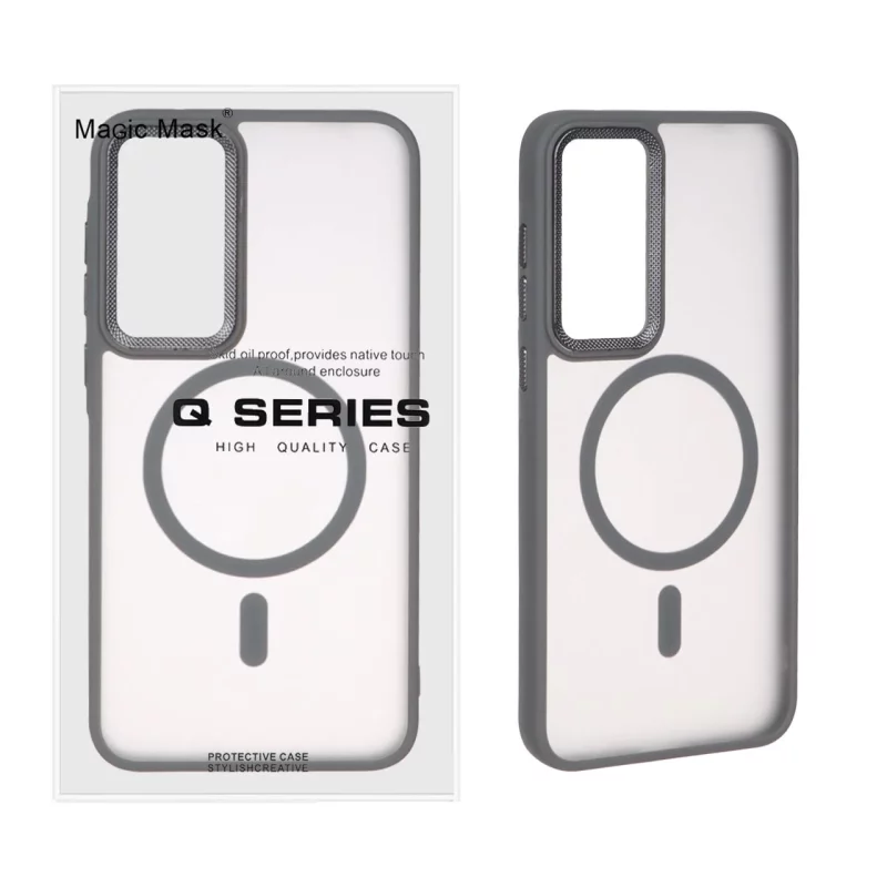 قاب اورجینال مات لنز کربن Magsafe مدل Samsung Galaxy A35 / A55 - خاکستری (پک دار) - تصویر 2