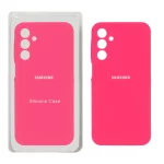 قاب سیلیکونی پاک کنی محافظ لنزدار اورجینال Samsung Galaxy A15 - صورتی فانتزی (پک اصلی)