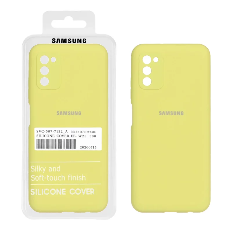 قاب سیلیکونی پاک کنی اورجینال درجه یک Samsung Galaxy A03s / A02s - زرد (پک دار) - تصویر 2