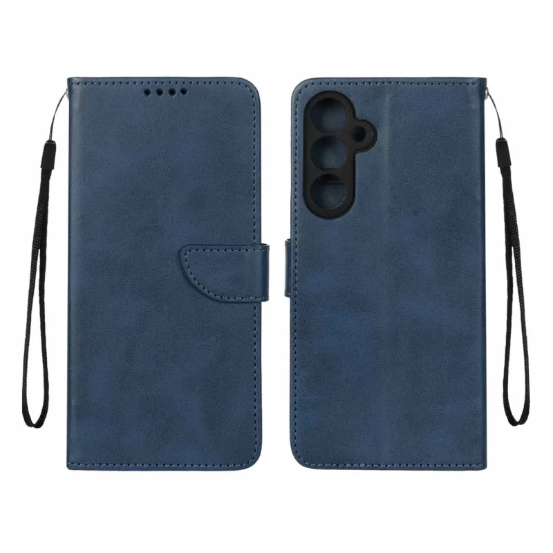 کیف چرمی موبایل مگنتی محافظ لنزدار Samsung Galaxy A35 - سرمه ای - تصویر 2