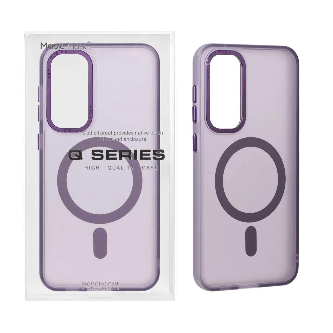 19178-1143218-1 قاب Focus Pixels لنز آلومینیومی مات Magsafe مدل Samsung Galaxy S23 FE - بنفش (پک دار) - تصویر 1