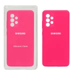 قاب سیلیکونی پاک کنی محافظ لنزدار اورجینال Samsung Galaxy A52 / A52s - صورتی فانتزی (پک اصلی)