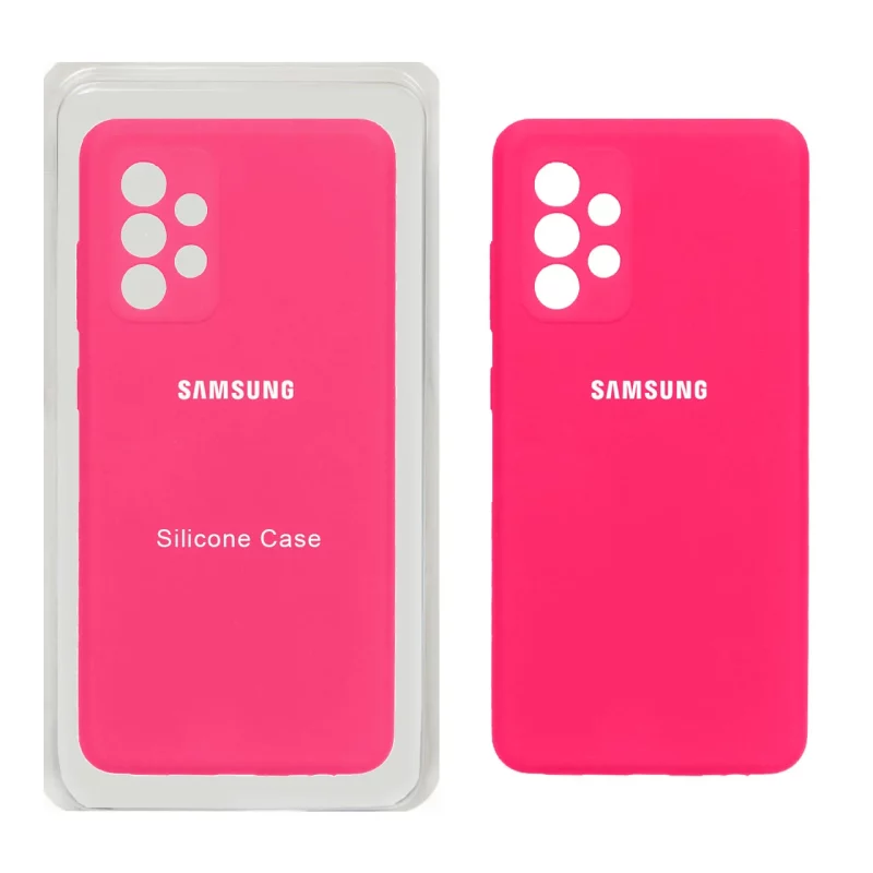 قاب سیلیکونی پاک کنی محافظ لنزدار اورجینال Samsung Galaxy A52 / A52s - صورتی فانتزی (پک اصلی) - تصویر 2