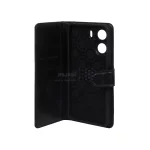 کیف موبایل چرمی مگنتی محافظ لنزدار Xiaomi Redmi 13C / Poco C65 - مشکی - تصویر 3