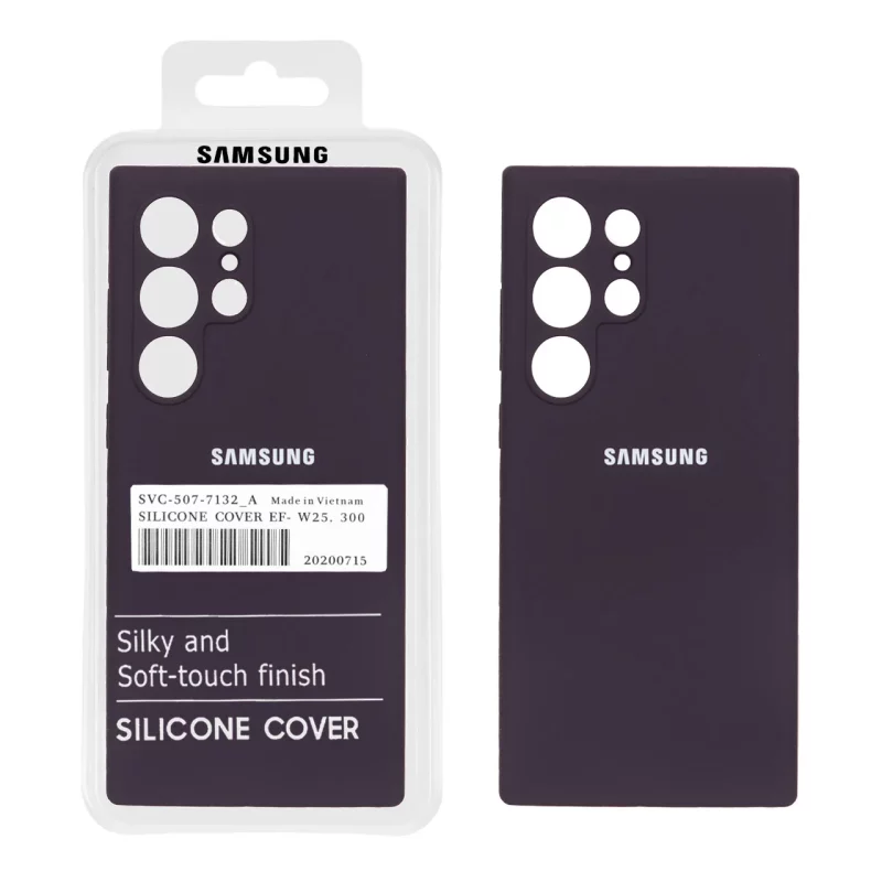 قاب سیلیکونی پاک کنی اورجینال درجه یک Samsung Galaxy S24 Ultra - بادمجانی (پک دار) - تصویر 2