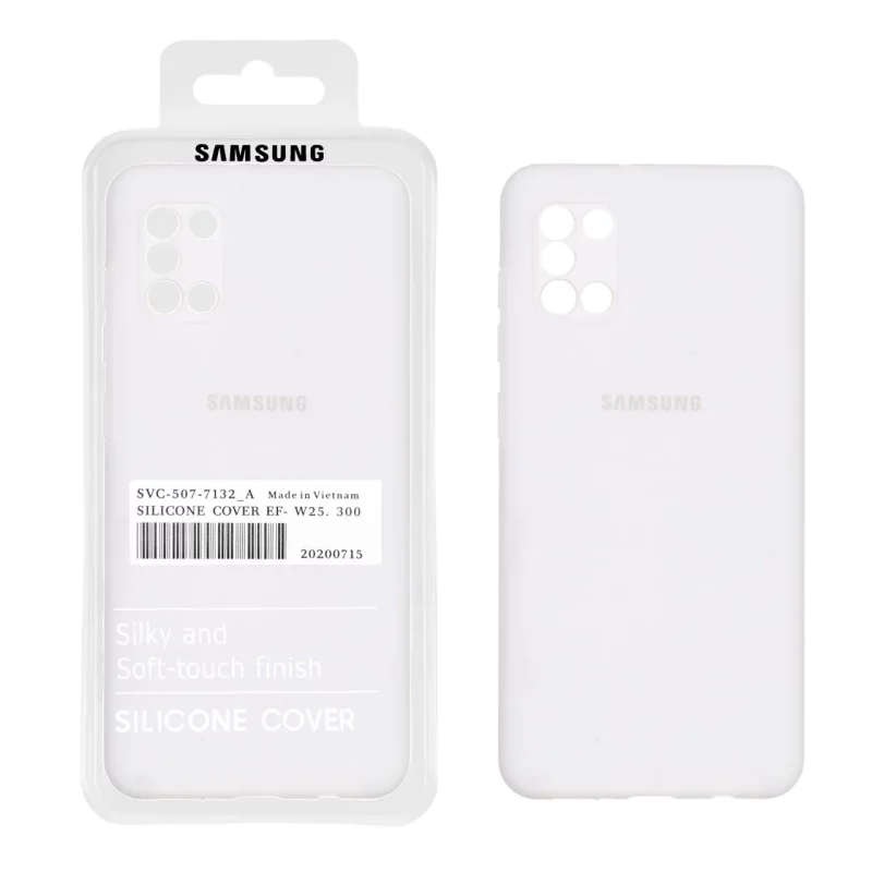 قاب سیلیکونی پاک کنی اورجینال درجه یک Samsung Galaxy A31 - سفید (پک دار) - تصویر 2