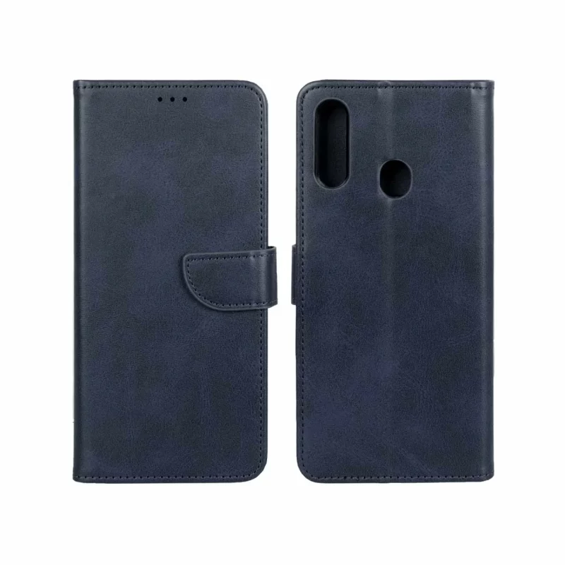 کیف چرمی موبایل مگنتی Samsung Galaxy A20s - سرمه ای - تصویر 2