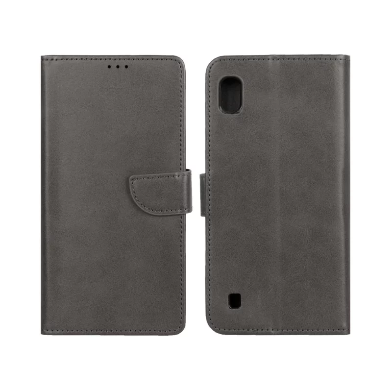 کیف چرمی موبایل مگنتی Samsung Galaxy A10 / M10 - خاکستری - تصویر 2