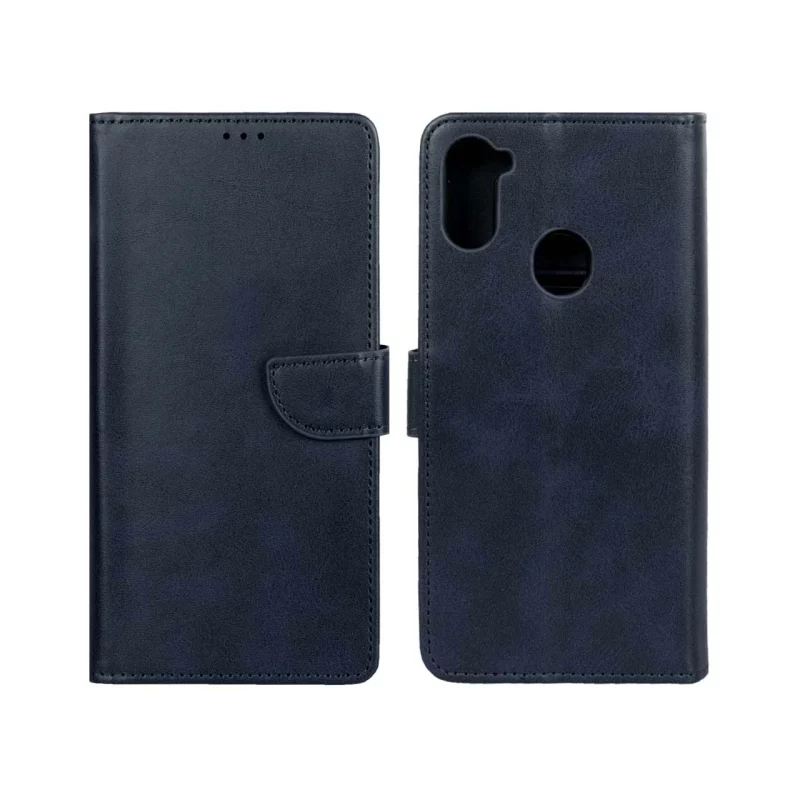 کیف چرمی موبایل مگنتی Samsung Galaxy A11 / M11 - سرمه ای - تصویر 2