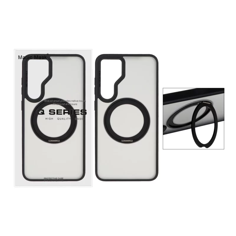 قاب اورجینال Magic Mask استند چرخشی Magsafe مدل Samsung Galaxy S24 FE - مشکی (پک دار) - تصویر 2