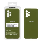 قاب سیلیکونی پاک کنی اورجینال درجه یک Samsung Galaxy A73 - سبز زیتونی (پک دار)