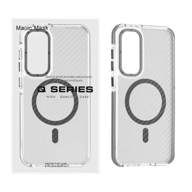 قاب اورجینال Q Series پشت کربن MagSafe مدل Samsung Galaxy S24 FE - خاکستری (پک دار) - تصویر 2
