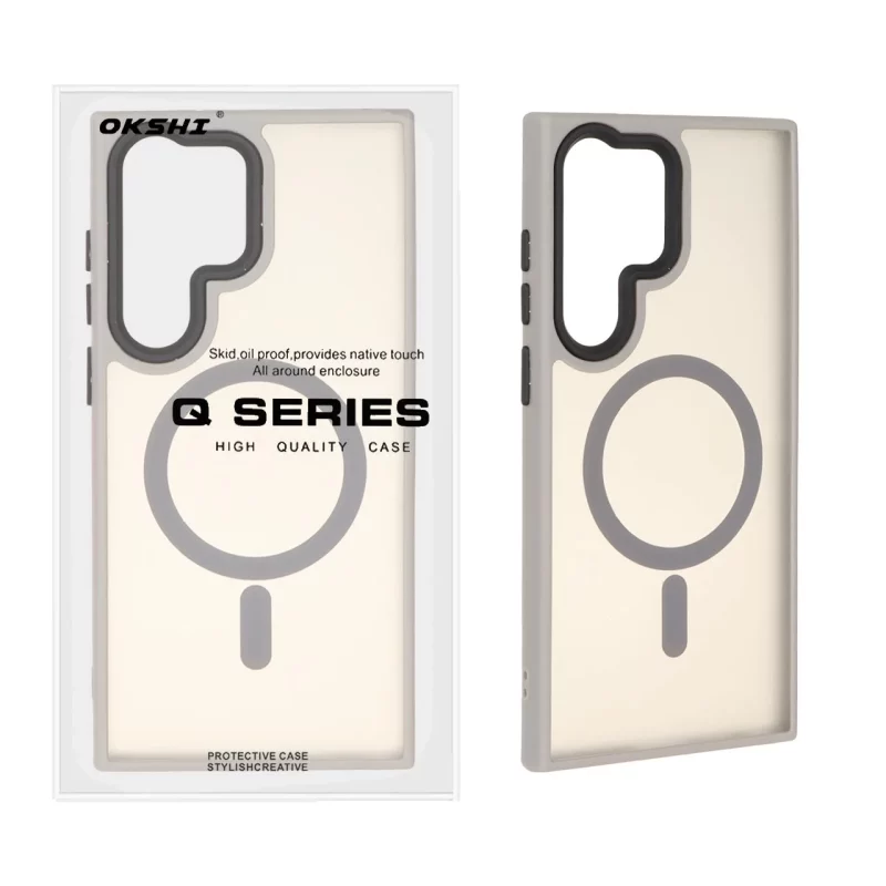 قاب اورجینال Magic Mask مات Magsafe بلک لنز Samsung Galaxy S23 Ultra - خاکستری (پک دار) - تصویر 2