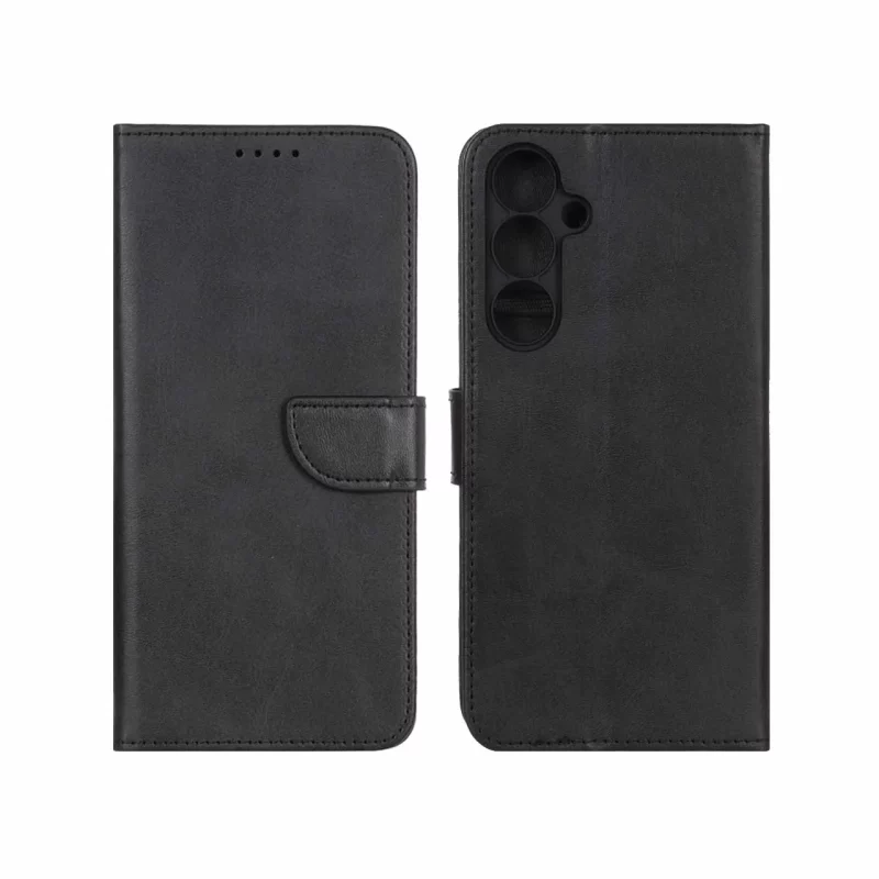 کیف چرمی موبایل مگنتی محافظ لنزدار Samsung Galaxy S24 FE - مشکی - تصویر 2