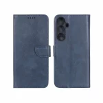 کیف چرمی موبایل مگنتی محافظ لنزدار Samsung Galaxy S24 FE - سرمه ای