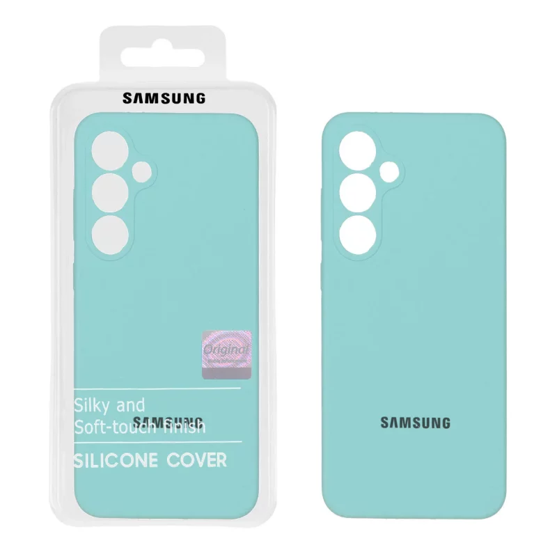 قاب سیلیکونی پاک کنی اورجینال Master Quality مدل Samsung Galaxy S24 FE - سبزآبی (پک دار) - تصویر 2