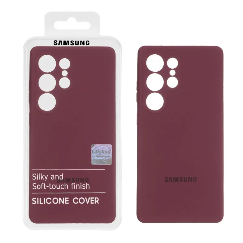 قاب سیلیکونی پاک کنی اورجینال Master Quality مدل Samsung Galaxy S25 Ultra - زرشکی (پک دار) - تصویر 2