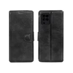 کیف موبایل چرمی مگنتی محافظ لنزدار Samsung Galaxy A12 / M12 / F12 - مشکی