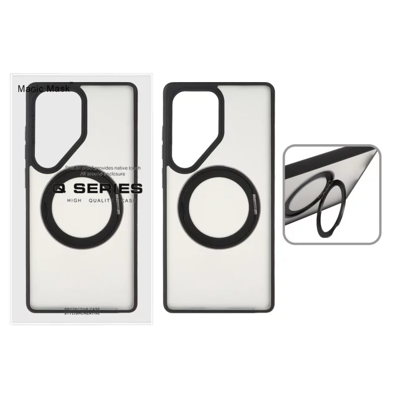 قاب اورجینال Magic Mask استند چرخشی Magsafe مدل Samsung Galaxy S25 Ultra - مشکی (پک دار) - تصویر 2