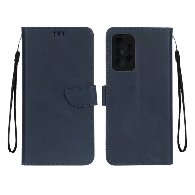 کیف چرمی موبایل مگنتی محافظ لنزدار Samsung Galaxy A52 / A52s - سرمه ای - تصویر 2