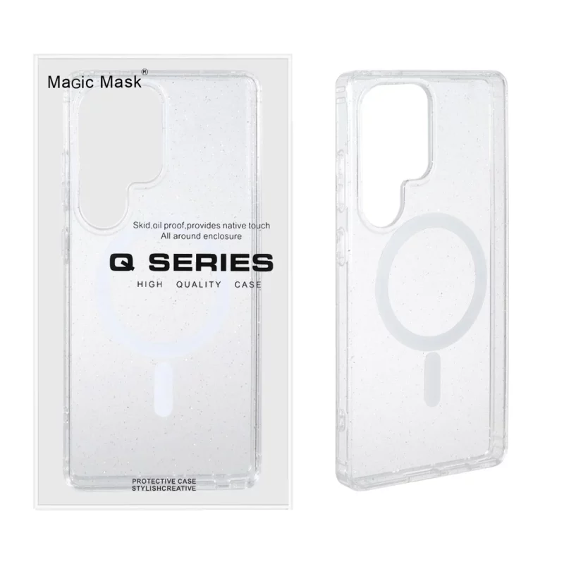 قاب اورجینال پشت سخت شفاف Magsafe اکلیلی Samsung Galaxy S25 Ultra (پک دار) - تصویر 2