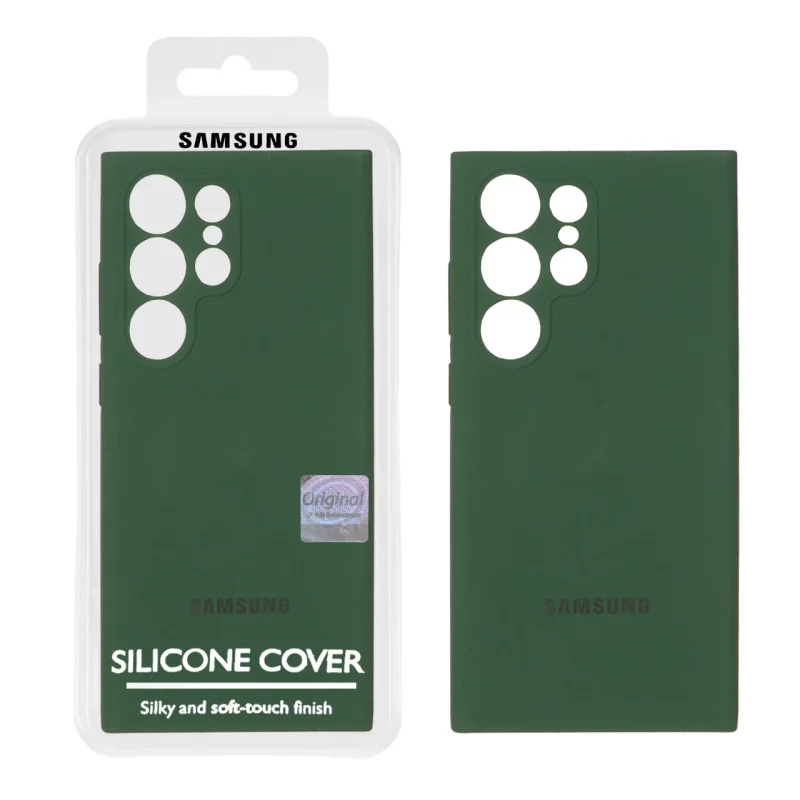 قاب سیلیکونی پاک کنی اورجینال Master Quality مدل Samsung Galaxy S23 Ultra - سبز تیره (پک دار) - تصویر 2