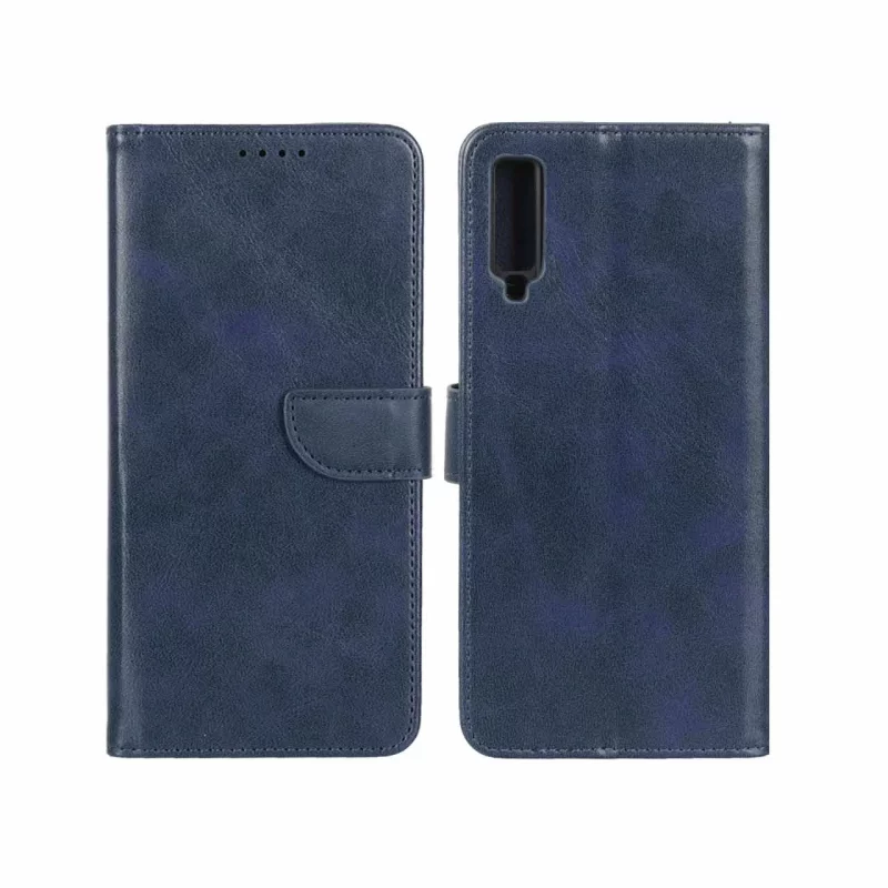کیف چرمی موبایل مگنتی Samsung Galaxy A750 / A7 (2018) - سرمه ای - تصویر 2