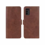 کیف چرمی موبایل مگنتی محافظ لنزدار Samsung Galaxy A03s / A02s - قهوه ای