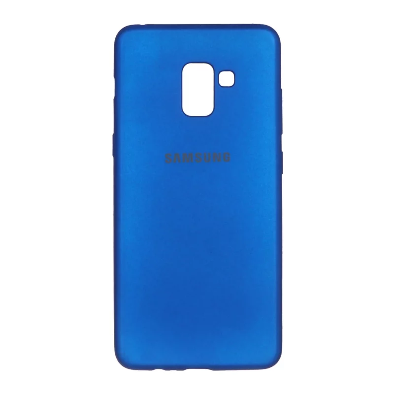 قاب ژله ای لوگو دار Samsung Galaxy A8 Plus / A730 - آبی کاربنی - تصویر 2
