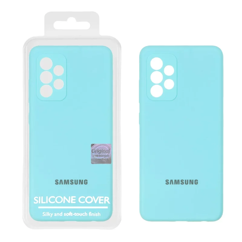قاب سیلیکونی پاک کنی اورجینال Master Quality مدل Samsung Galaxy A52 / A52s - سبزآبی (پک دار) - تصویر 2