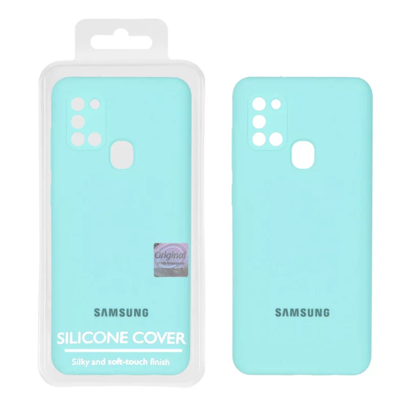 قاب سیلیکونی پاک کنی اورجینال Master Quality مدل Samsung Galaxy A21s - سبزآبی (پک دار) - تصویر 2