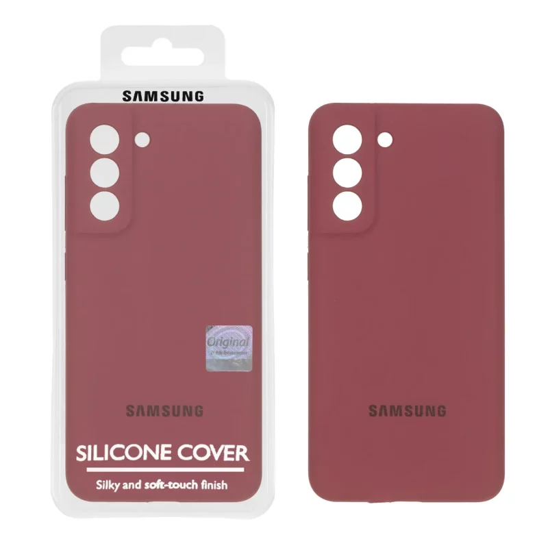 قاب سیلیکونی پاک کنی اورجینال Master Quality مدل Samsung Galaxy S21 FE - زرشکی (پک دار) - تصویر 2