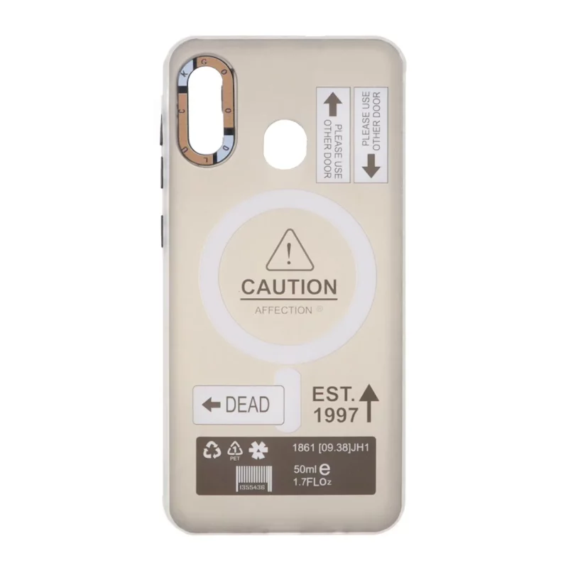 قاب Caution دور مات طرح مگ سیف Samsung Galaxy A30 / A20 - مشکی - تصویر 2