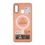 قاب Caution دور مات طرح مگ سیف Samsung Galaxy A30 / A20 - صورتی