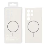 قاب سیلیکونی پاک کنی اورجینال درجه یک Magsafe مدل Samsung Galaxy S24 Ultra - کرم (پک دار)