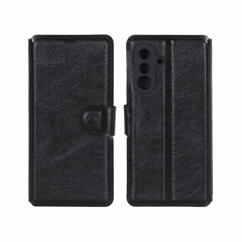 کیف موبایل چرمی مگنتی محافظ لنزدار Samsung Galaxy A56 / A36 - مشکی - تصویر 2