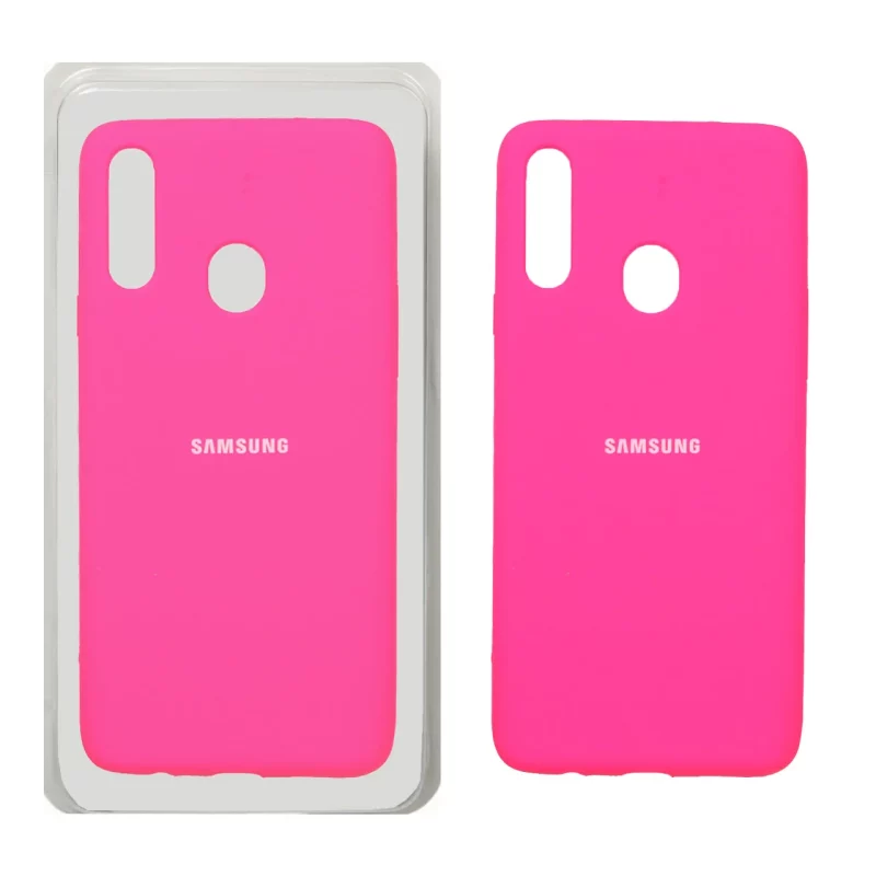 قاب سیلیکونی پاک کنی اورجینال Samsung Galaxy A20s - صورتی فانتزی (پک اصلی) - تصویر 2